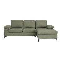 KUTNA GARNITURA tekstil  zelena   - zelena/crna, Konvencionalno, tekstil/metal (262/135cm) - MID.YOU