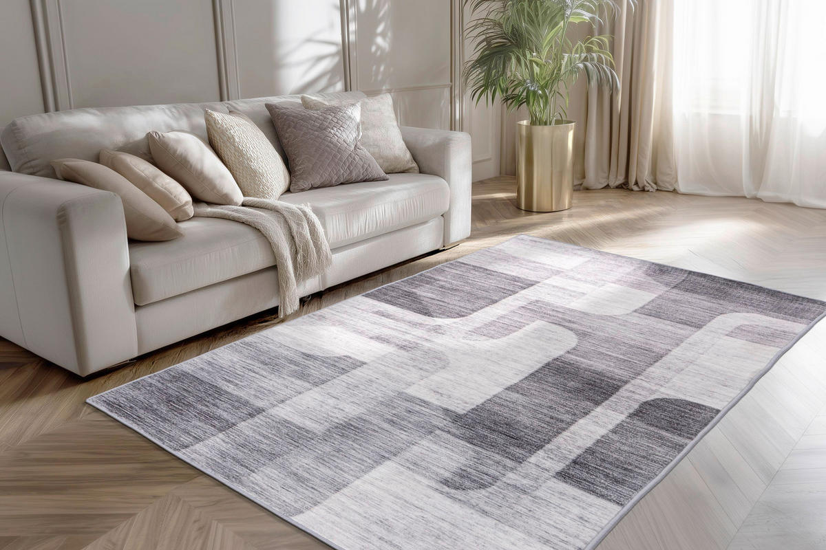 FLACHWEBETEPPICH 120/170 cm Silberfarben rechteckig  - Silberfarben, Basics, Textil (120/170cm) - Kayoom