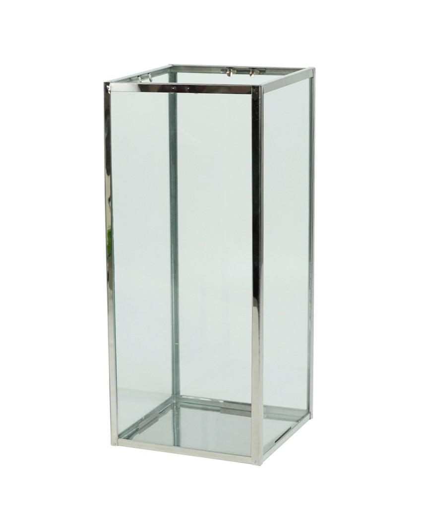 LATERNE - Klar/Edelstahlfarben, Trend, Glas/Metall (15/35/15cm)