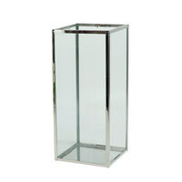 LATERNE - Klar/Edelstahlfarben, Trend, Glas/Metall (15/35/15cm)