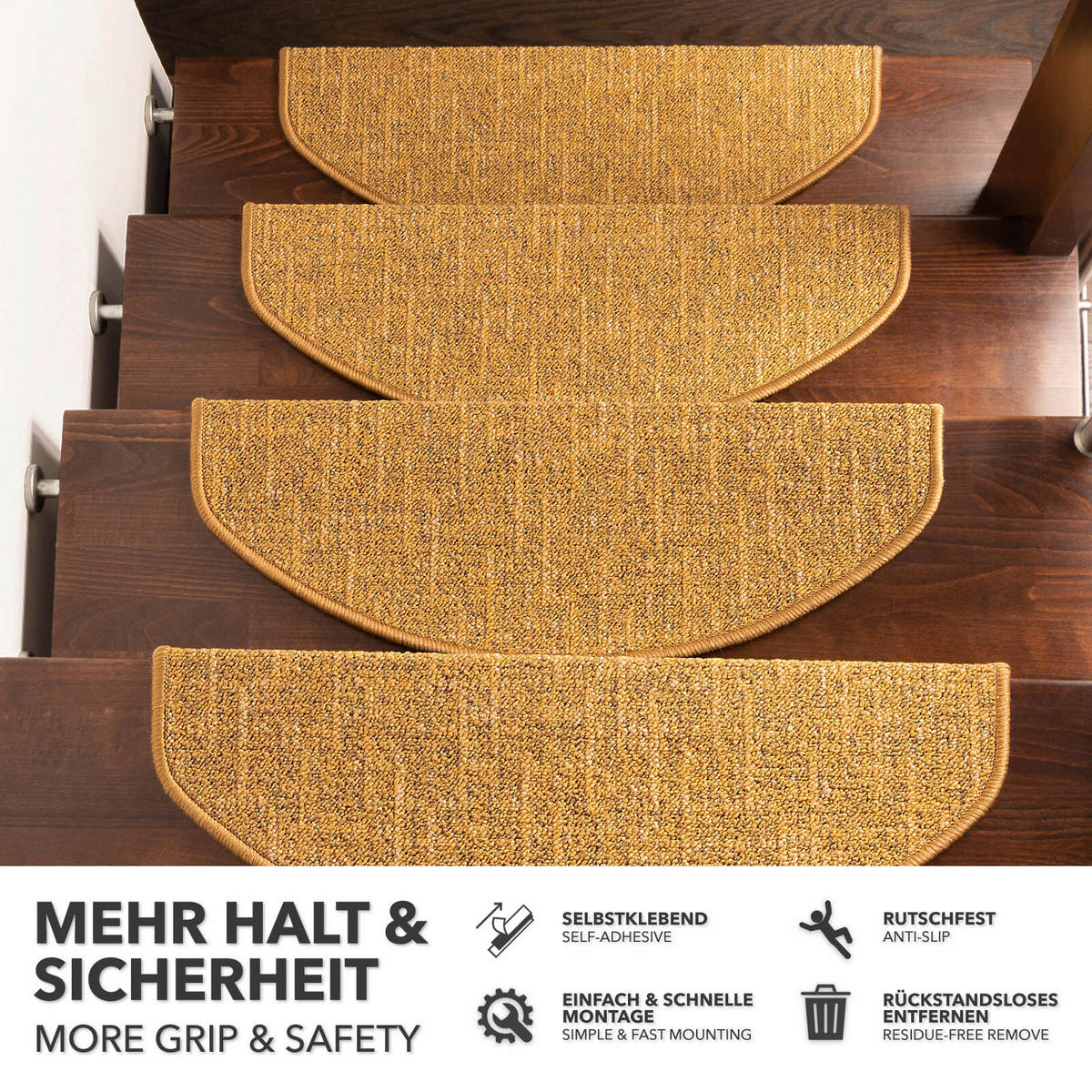 STUFENMATTE  65/23.5 cm  Gelb  - Gelb, Basics, Textil (65/23.5cm) - Floordirekt