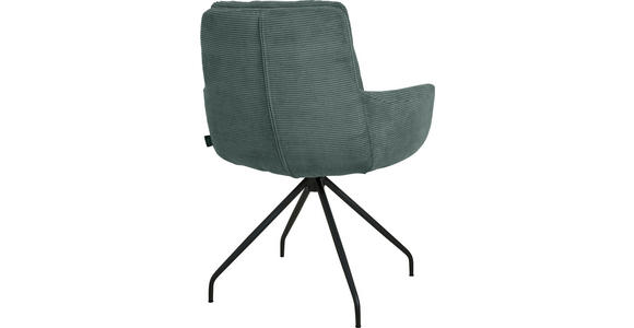 ARMLEHNSTUHL  Stoffauswahl, Typenauswahl, Sitzfläche 360° drehbar, Gestellauswahl Cord  - Schwarz/Grün, Design, Textil/Metall (63/90/69cm) - Johann Jakob