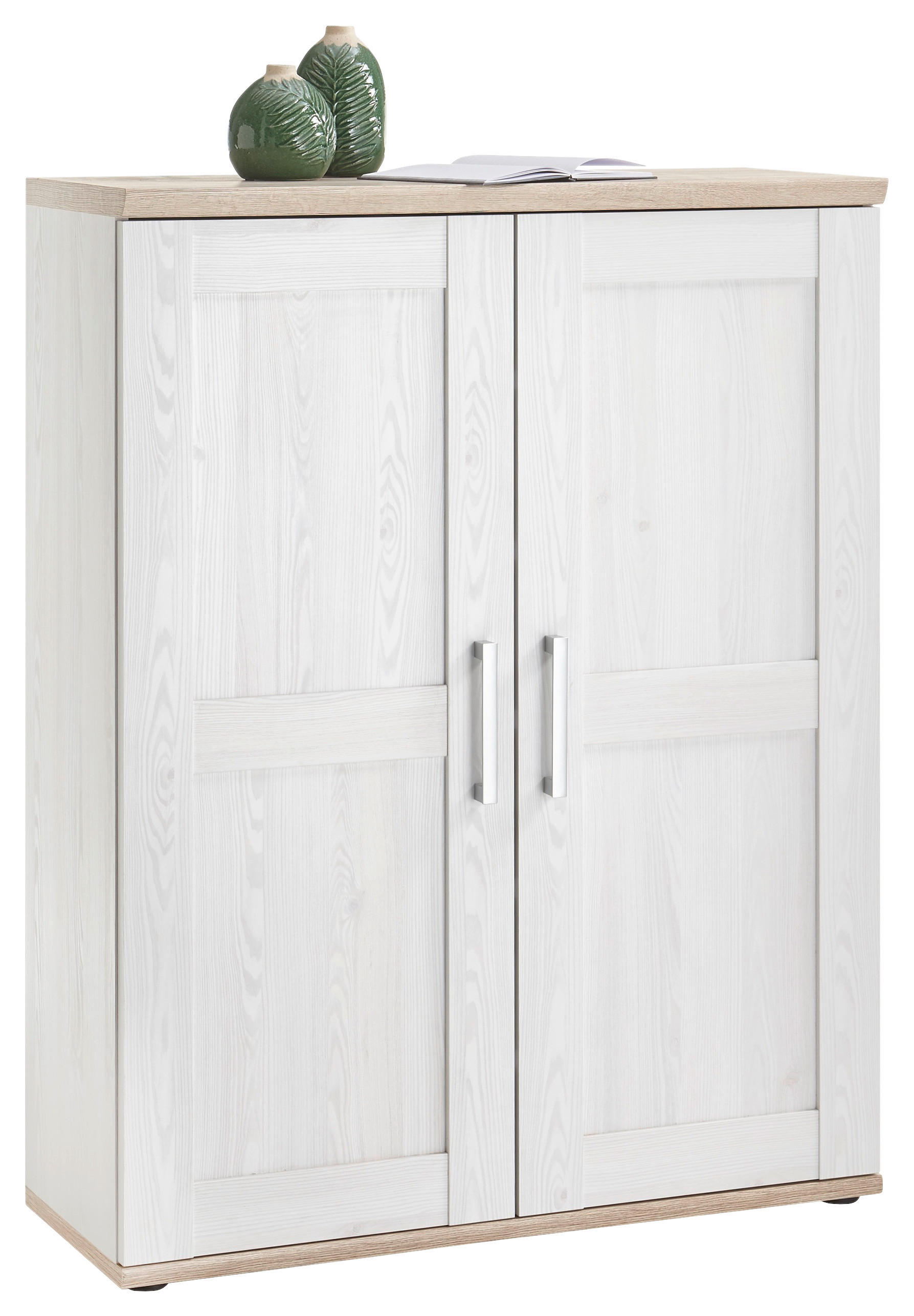 SCHUHSCHRANK Lärchefarben, Eiche San Remo - Silberfarben/Lärchefarben, KONVENTIONELL, Holzwerkstoff/Kunststoff (93/120/38cm) - Xora