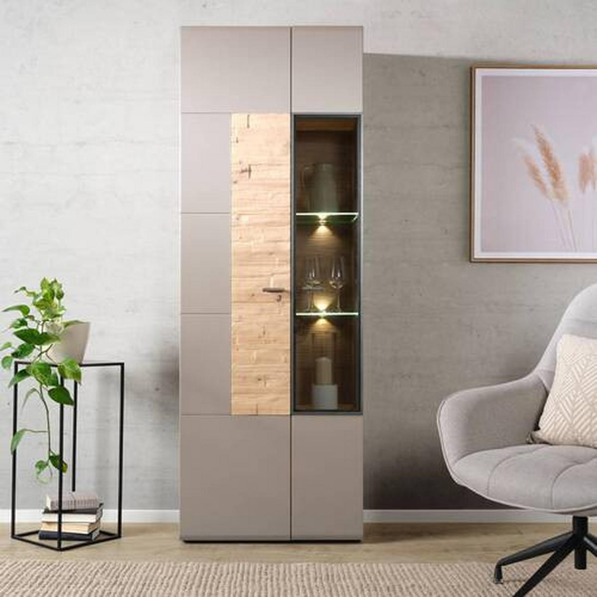 VITRINA boja hrasta   - boja hrasta, Moderno, pločasti materijal (70/197/38cm) - Mömax
