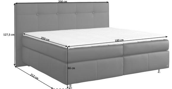 BOXSPRINGBETT 180/200 cm in Dunkelbraun - Dunkelbraun/Alufarben, KONVENTIONELL, Leder (180/200cm) - Dieter Knoll