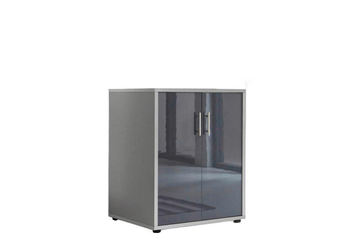 AKTENSCHRANK Grau, Anthrazit Hochglanz  - Anthrazit Hochglanz/Grau, MODERN, Holzwerkstoff (54/74/50cm) - MID.YOU