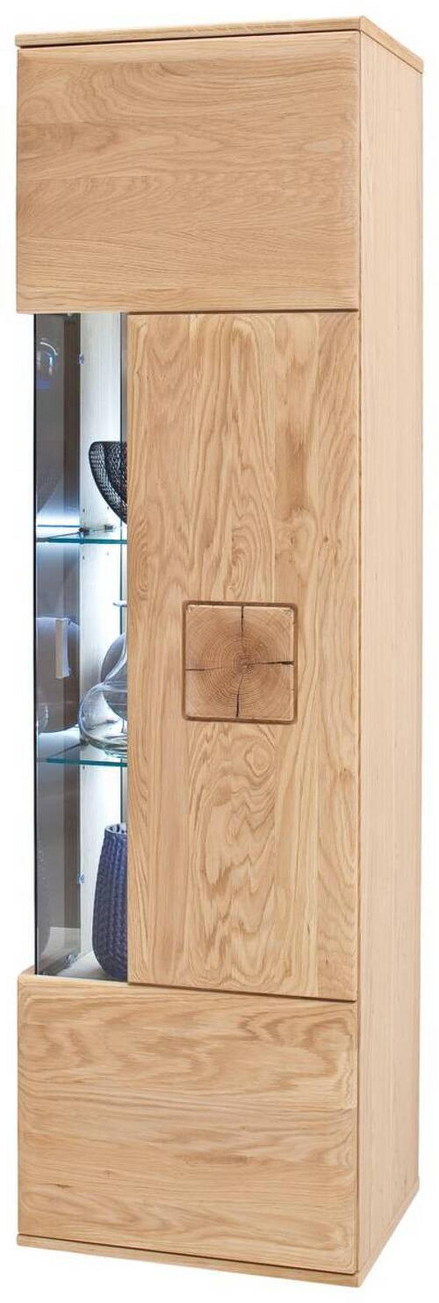 HÄNGEVITRINE in Eichefarben   - Eichefarben/Nickelfarben, Design, Glas/Holz (45/157/38cm) - Livetastic