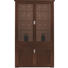 VITRINE Kirschbaum, Linde furniert, massiv Nussbaumfarben - Silberfarben/Nussbaumfarben, LIFESTYLE, Glas/Holz (127/42/213cm) - Selva