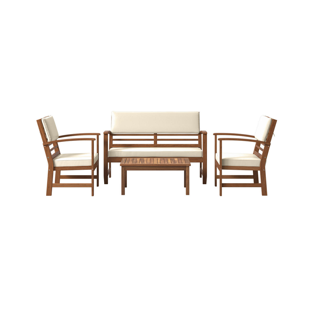 LOUNGEGARNITUR   80/50/33 cm Akazie vollmassiv  - Taupe/Naturfarben, MODERN, Holz/Wellpappe (80/50/33cm) - Ambia Garden