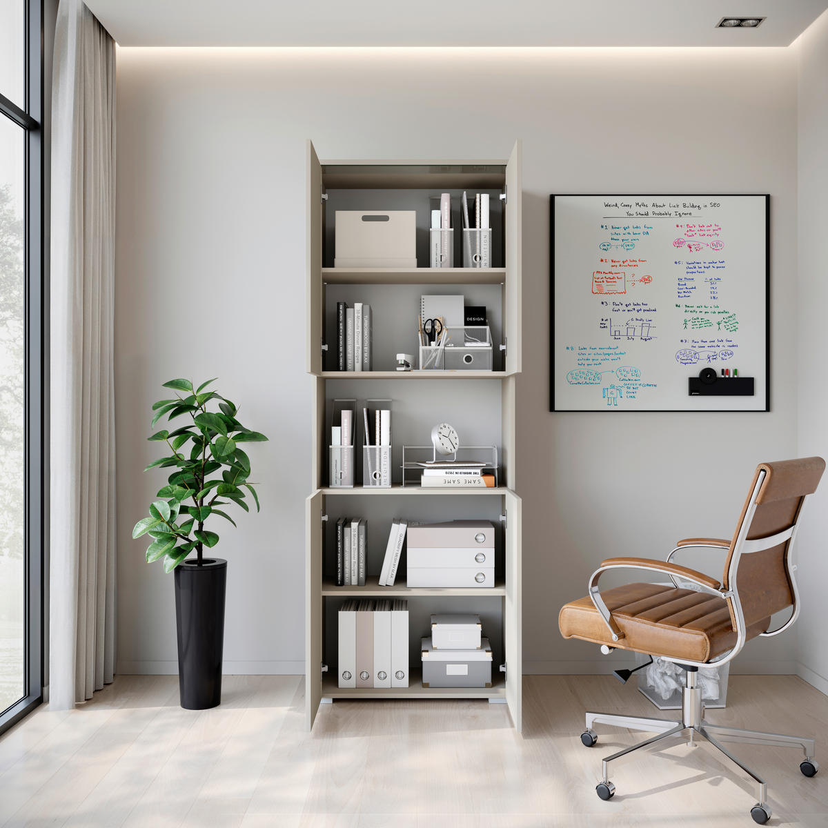 AKTENSCHRANK 68/181,9/33 cm  - Kaschmir/Beige, Design, Holzwerkstoff (68/181,9/33cm) - Livetastic