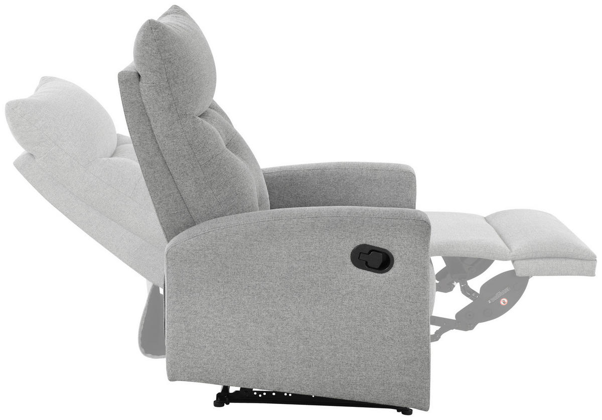 SITZGARNITUR Mikrofaser Grau  - Schwarz/Grau, Design, Textil/Metall - Livetastic