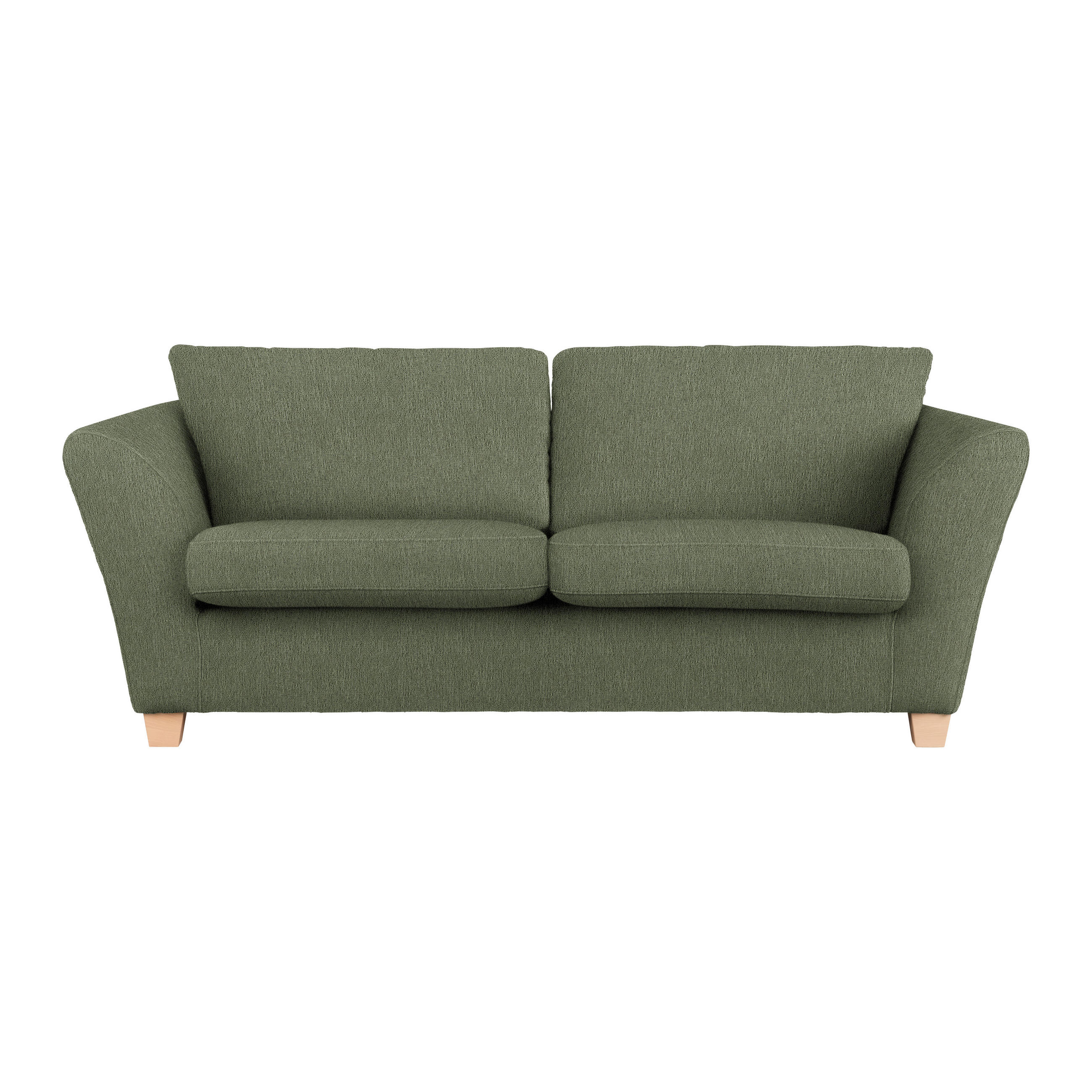 3-SITS SOFFA i chenille olivgrön  - olivgrön/naturfärgad, trä/textil (216/70-85/95cm) - MID.YOU