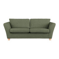 3-SITS SOFFA i chenille olivgrön  - olivgrön/naturfärgad, trä/textil (216/70-85/95cm) - MID.YOU