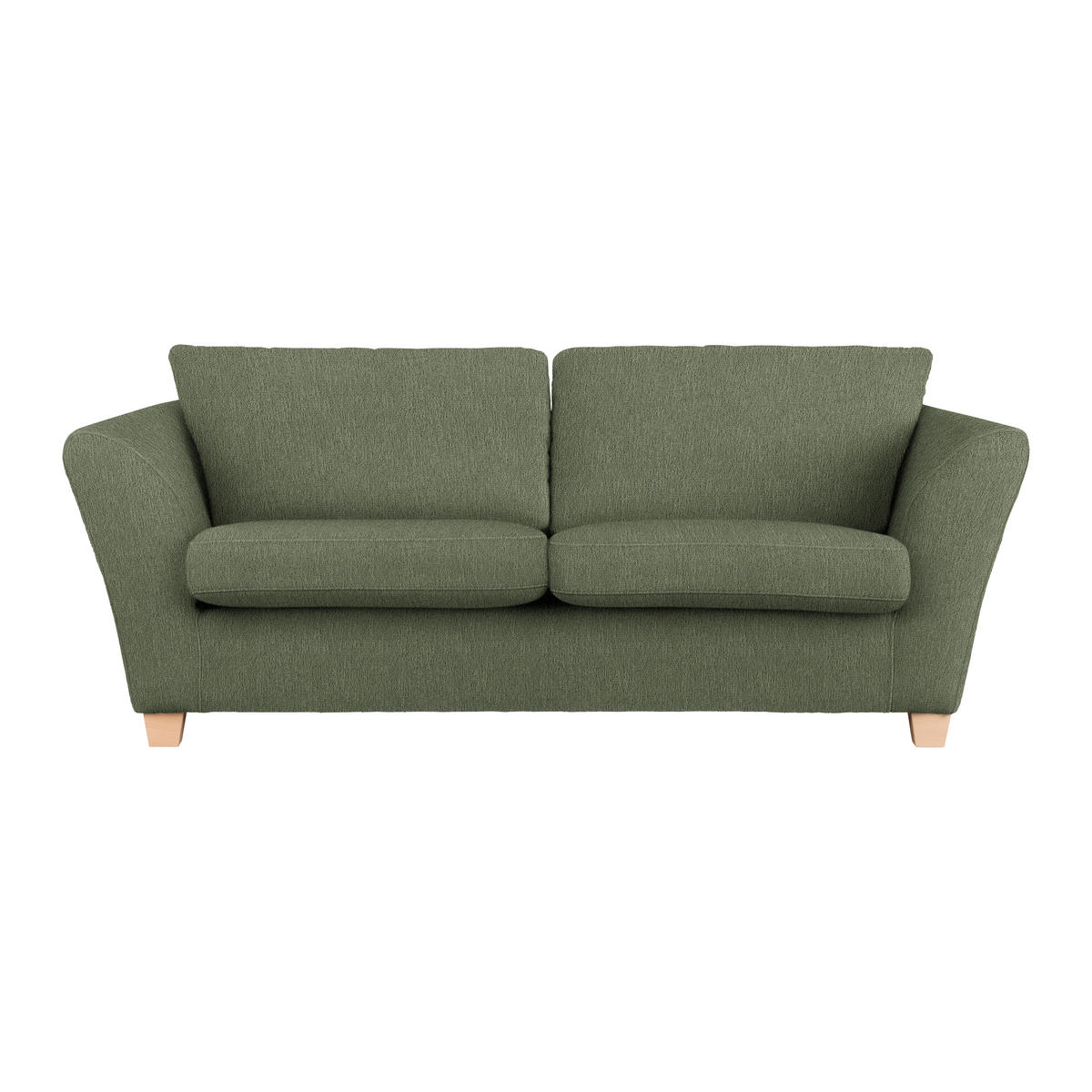 3-SITS SOFFA i chenille olivgrön  - olivgrön/naturfärgad, trä/textil (216/70-85/95cm) - MID.YOU