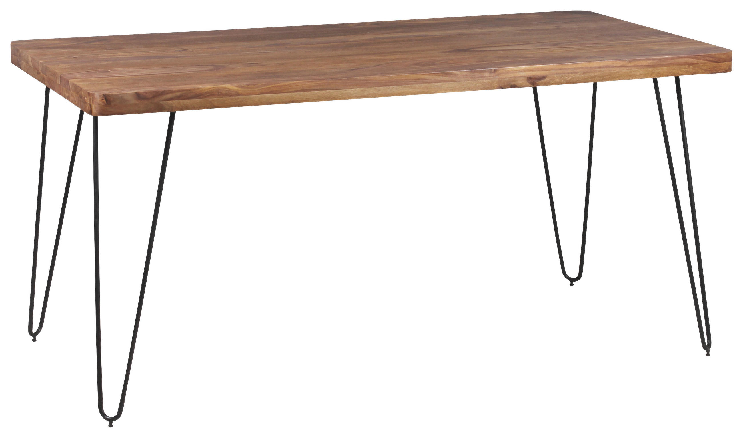 ESSTISCH in Holz 160/80/76 cm  - Sheeshamfarben/Schwarz, Design, Holz/Metall (160/80/76cm) - MID.YOU