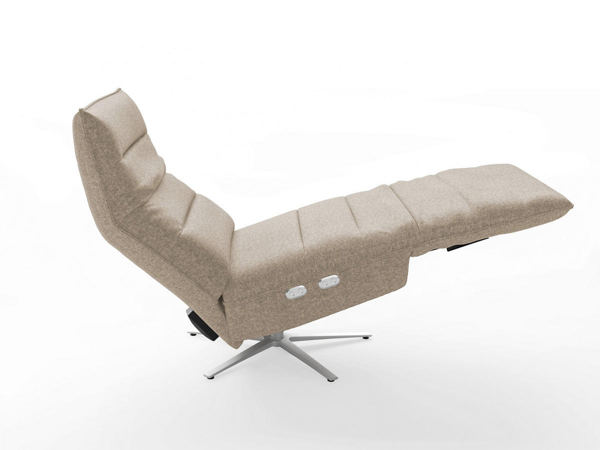 RELAXAČNÍ KŘESLO, textil, šedohnědá - barvy stříbra/šedohnědá, Basics, kov/textil (80/109/98cm) - Sit & More