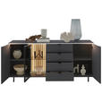 SIDEBOARD Anthrazit  186,2/98,1/46 cm  - Anthrazit/Schwarz, Design, Glas/Holz (186,2/98,1/46cm) - Dieter Knoll