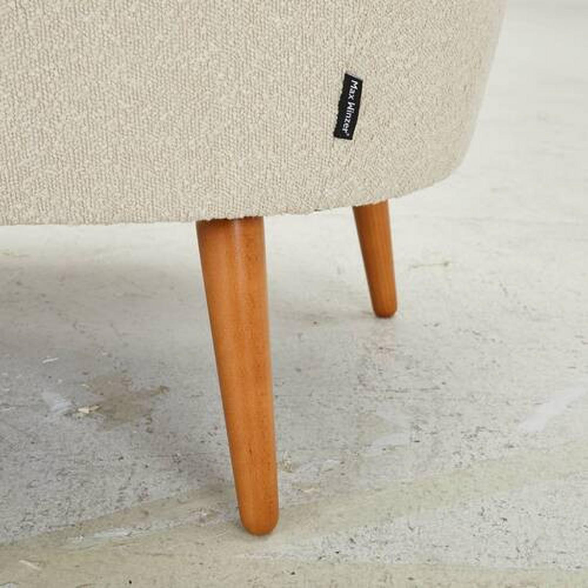 SESSEL Bouclé Beige    - Beige/Naturfarben, KONVENTIONELL, Holz/Textil (106/88/83cm) - Max Winzer