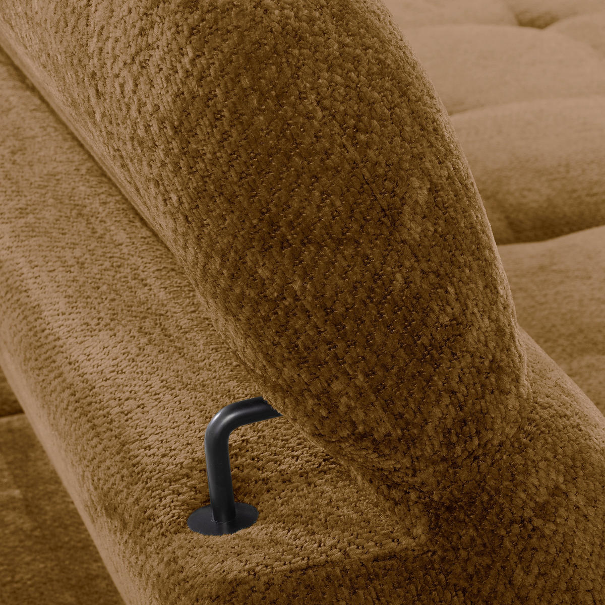 ECKSOFA  Webstoff Rostfarben  - Rostfarben/Schwarz, Design, Textil/Metall (268/195cm) - Livetastic