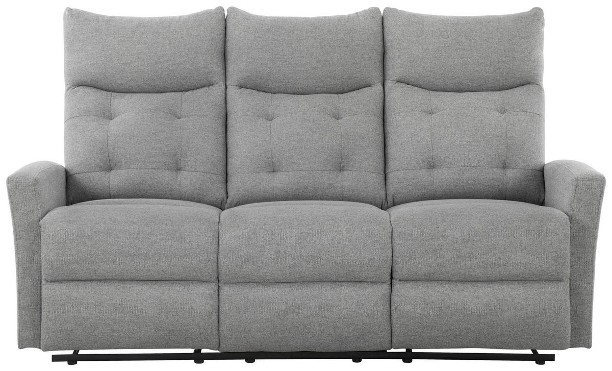 SITZGARNITUR Mikrofaser Grau  - Schwarz/Grau, Design, Textil/Metall - Livetastic