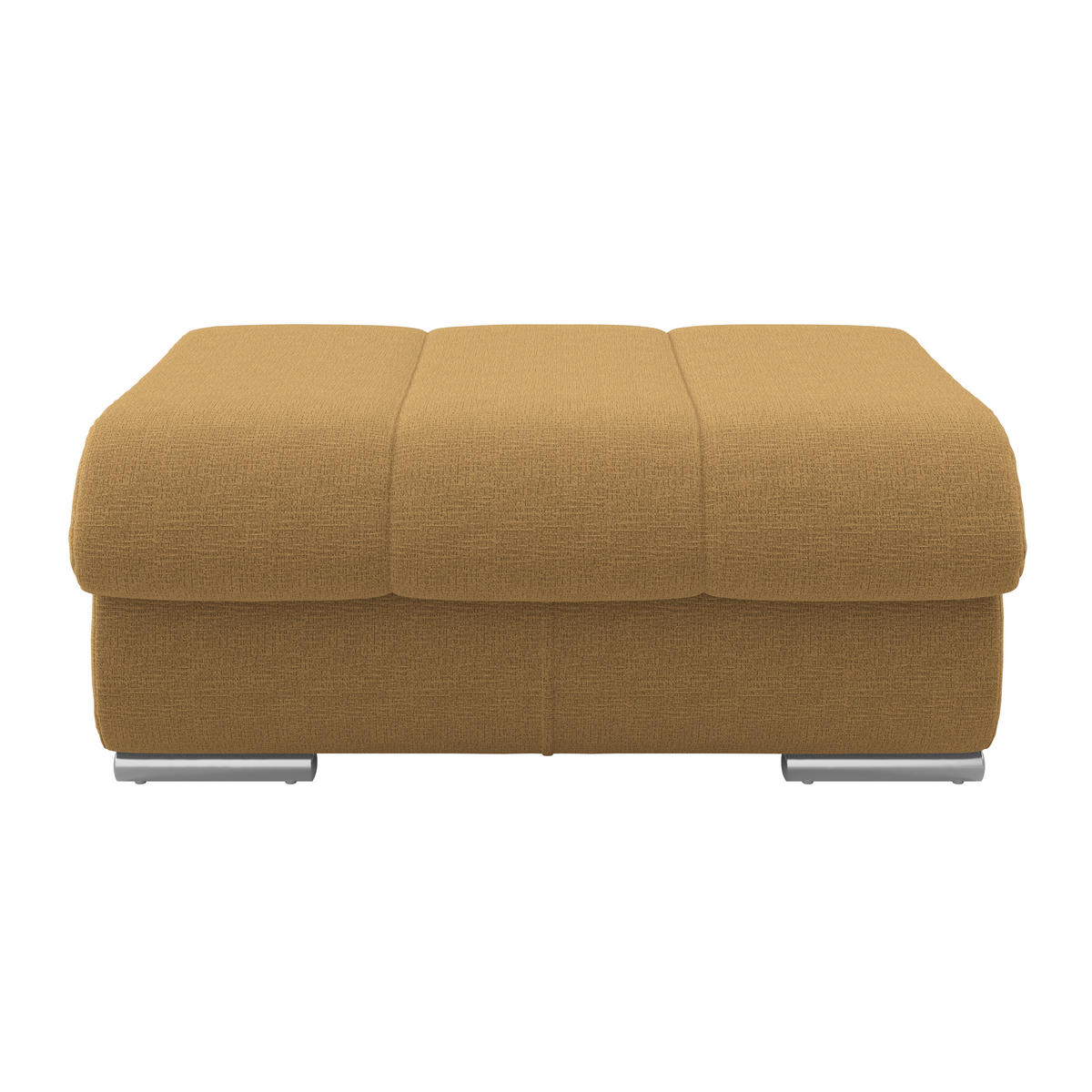 HOCKER Textil Senfgelb  - Chromfarben/Senfgelb, Modern, Textil/Metall (100/43/80cm) - Livetastic