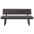 SITZBANK 180/86/60 cm  in Schwarz, Dunkelgrau  - Dunkelgrau/Schwarz, MODERN, Textil/Metall (180/86/60cm) - Cantus
