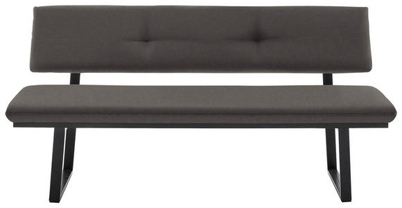 SITZBANK 180/86/60 cm in Schwarz, Dunkelgrau - Dunkelgrau/Schwarz, MODERN, Textil/Metall (180/86/60cm) - Cantus