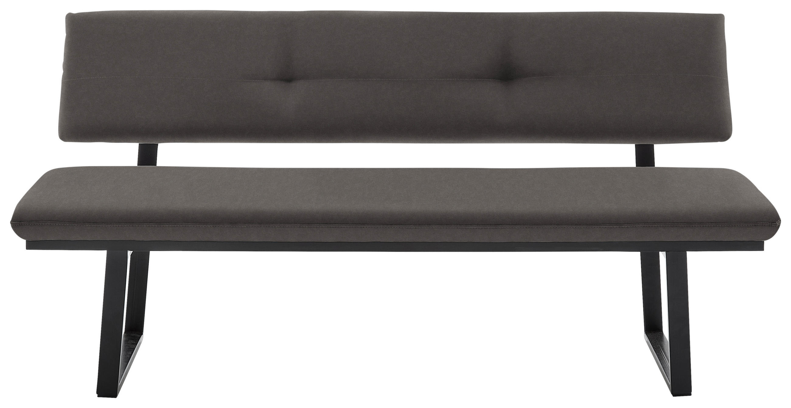 SITZBANK 160/86/60 cm  in Schwarz, Dunkelgrau  - Dunkelgrau/Schwarz, MODERN, Textil/Metall (160/86/60cm) - Cantus