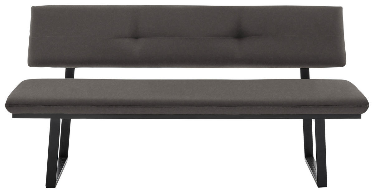 SITZBANK 180/86/60 cm  in Schwarz, Dunkelgrau  - Dunkelgrau/Schwarz, MODERN, Textil/Metall (180/86/60cm) - Cantus