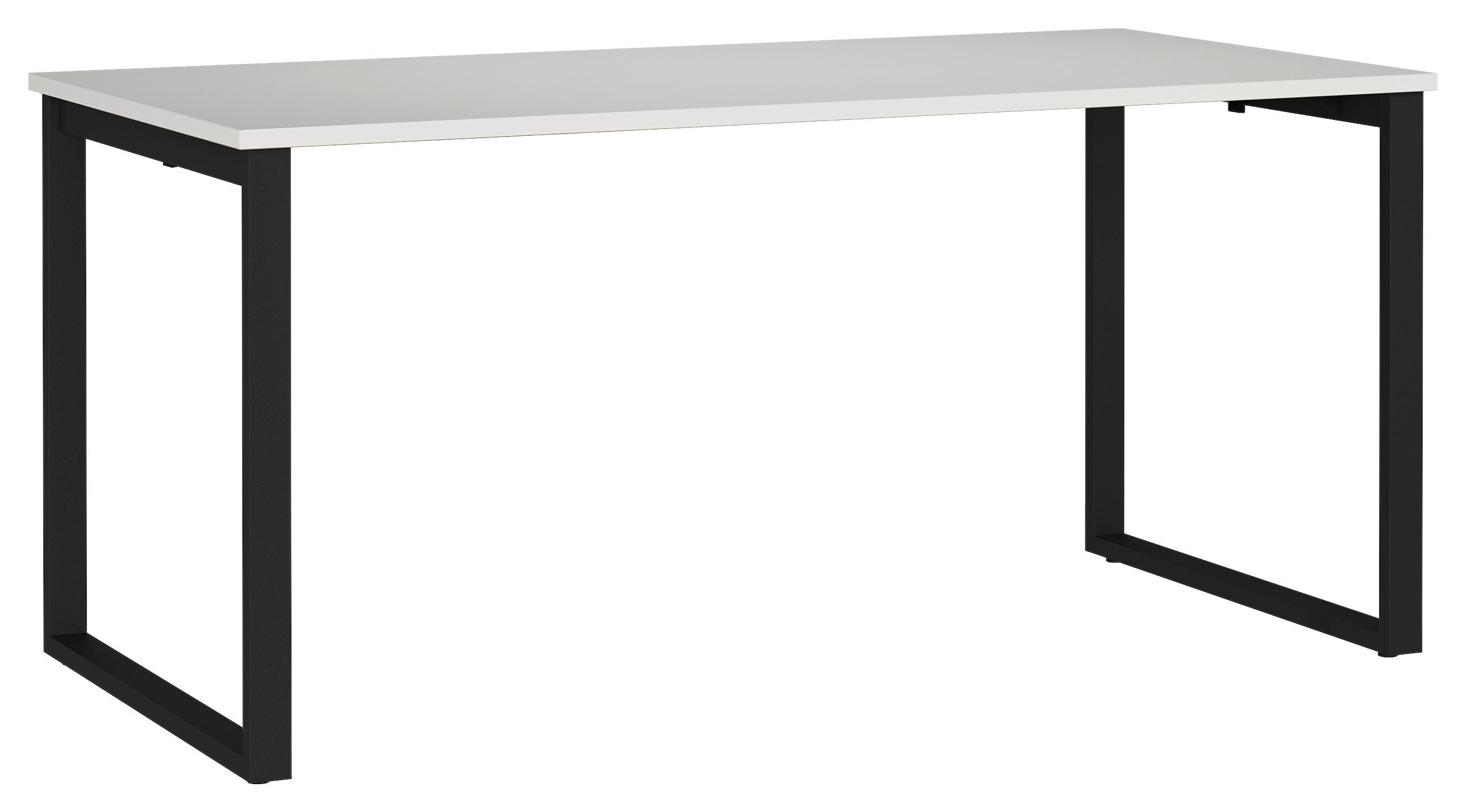 SCHREIBTISCH 160/80/75 cm Schwarz, Hellgrau in verschiedenen Holz-Dekoren erhältlich, justierbare Füße  - Hellgrau/Schwarz, MODERN, Holzwerkstoff/Metall (160/80/75cm) - Novel