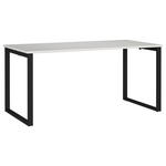 SCHREIBTISCH 160/80/75 cm Schwarz, Hellgrau in verschiedenen Holz-Dekoren erhältlich, justierbare Füße  - Hellgrau/Schwarz, MODERN, Holzwerkstoff/Metall (160/80/75cm) - Novel