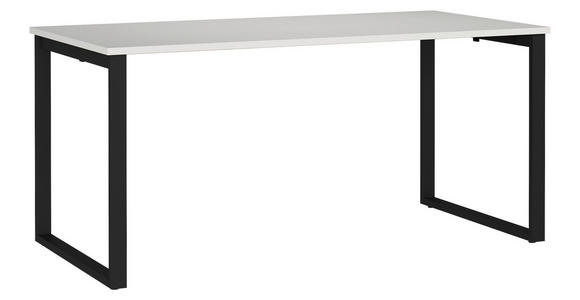 SCHREIBTISCH 160/80/75 cm Schwarz, Hellgrau  - Hellgrau/Schwarz, MODERN, Holzwerkstoff/Metall (160/80/75cm) - Novel