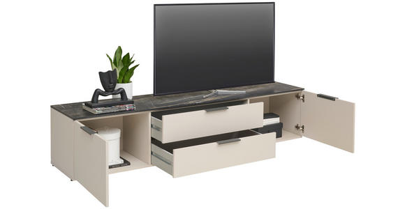 LOWBOARD  in 200/42,5/44,5 cm  - Kaschmir/Anthrazit, Design, Holzwerkstoff/Kunststoff (200/42,5/44,5cm) - Voleo