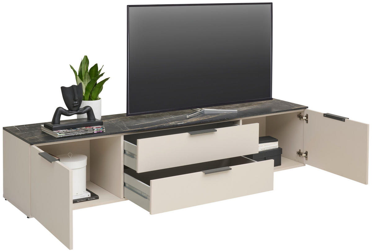 LOWBOARD  in 200/42,5/44,5 cm  - Kaschmir/Anthrazit, Design, Holzwerkstoff/Kunststoff (200/42,5/44,5cm) - Voleo