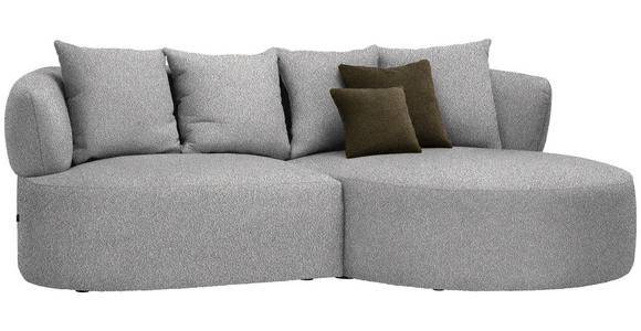 ECKSOFA in Bouclé Taupe  - Taupe/Schwarz, MODERN, Kunststoff/Textil (235/166cm) - Hom`in