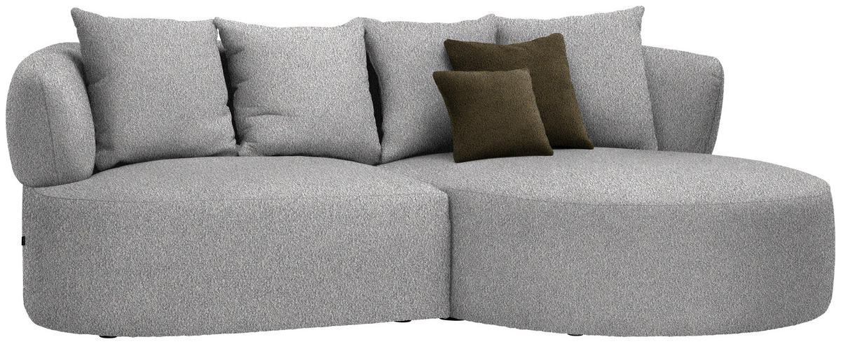 ECKSOFA in Bouclé Taupe  235/166 cm  - Taupe/Schwarz, MODERN, Kunststoff/Textil (235/166cm) - Hom`in