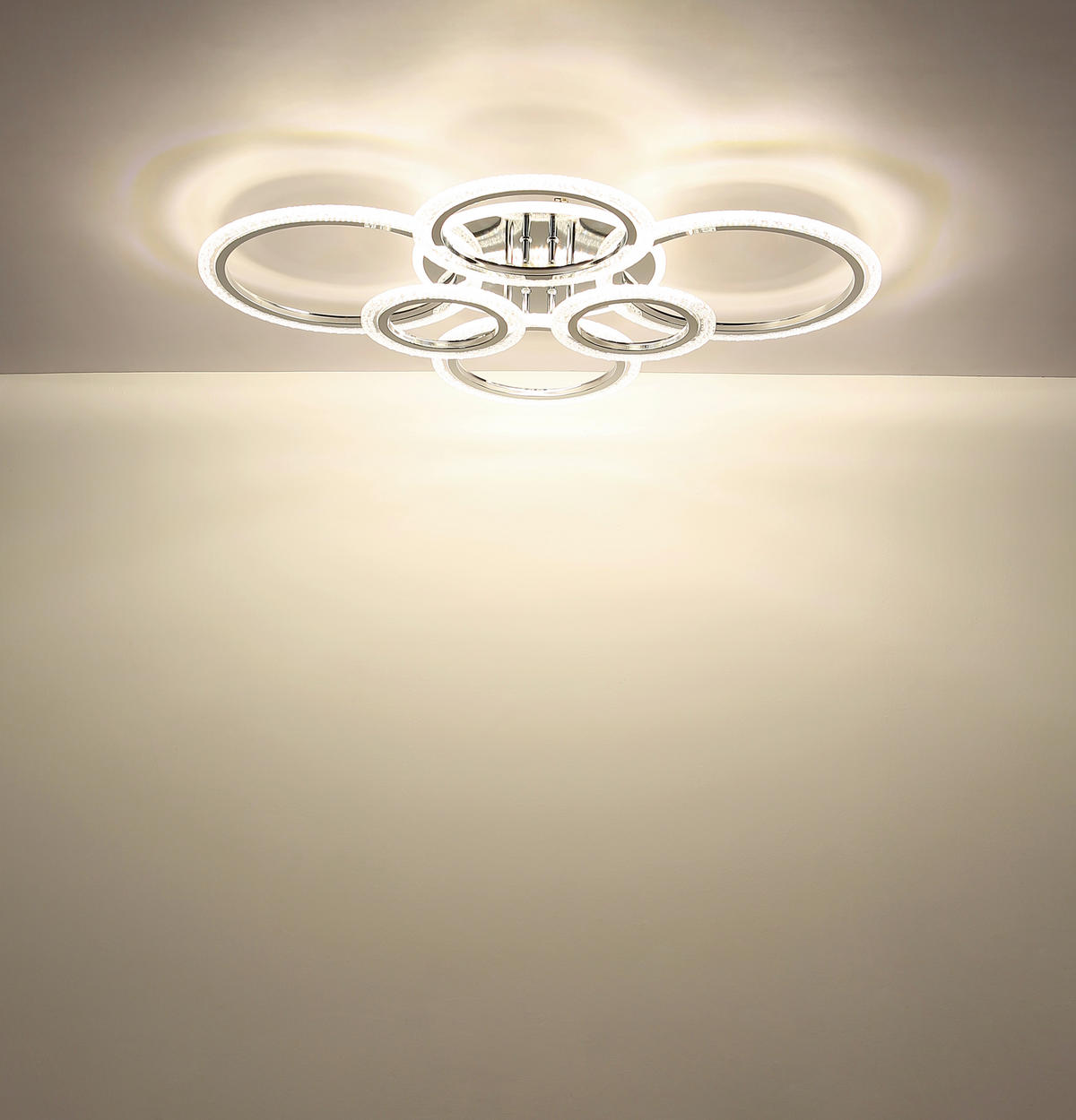 LED-DECKENLEUCHTE 78/60,5/11,5 cm   - Klar/Chromfarben, Design, Kunststoff/Metall (78/60,5/11,5cm) - Globo