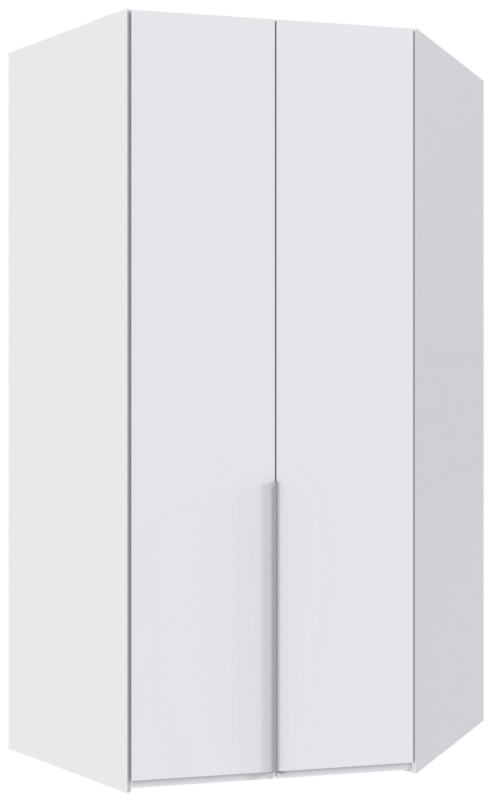 HÖRNGARDEROB 120/236/120 cm - vit/aluminiumfärg, Modern, metall/trämaterial (120/236/120cm) - MID.YOU