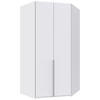ECKKLEIDERSCHRANK 120/236/120 cm  - Weiss/Alufarben, Modern, Holzwerkstoff/Metall (120/236/120cm) - MID.YOU