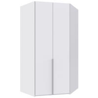 ECKKLEIDERSCHRANK 120/236/120 cm  - Weiss/Alufarben, Modern, Holzwerkstoff/Metall (120/236/120cm) - MID.YOU