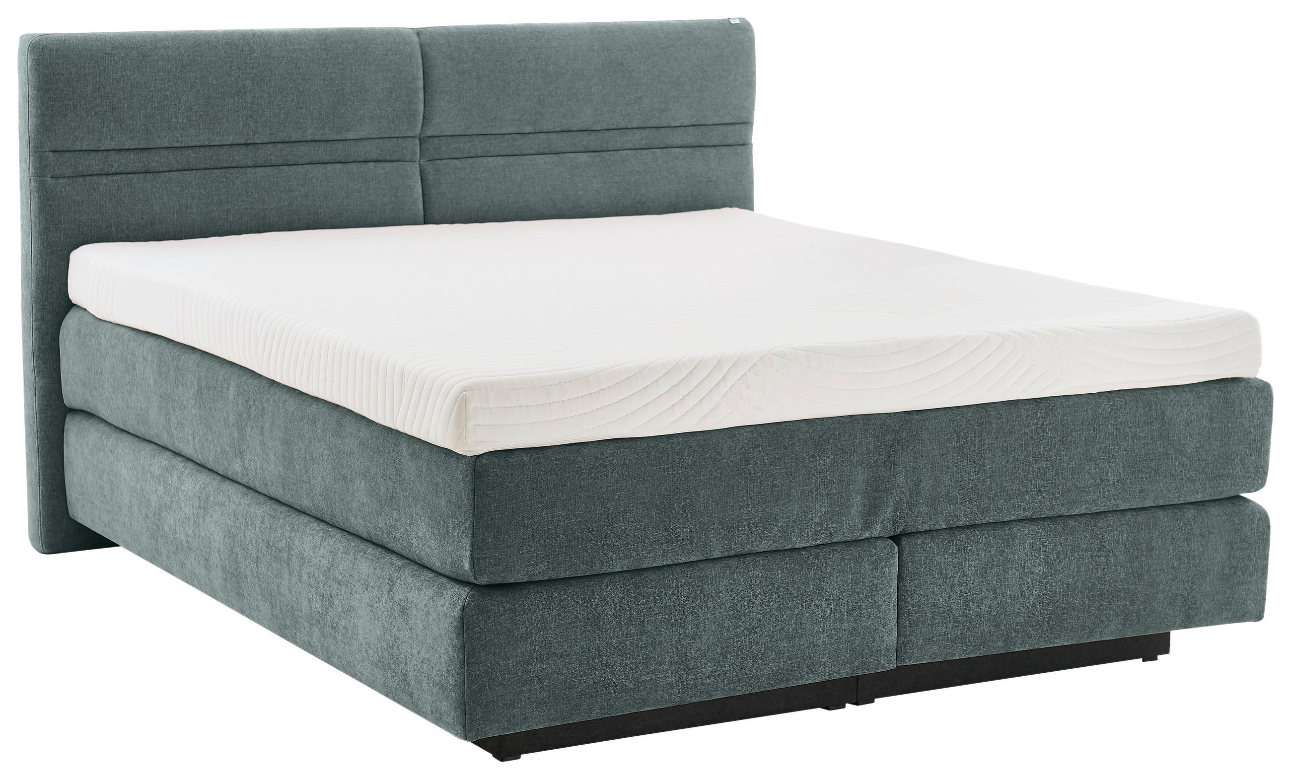 BOXSPRINGBETT 180/200 cm  Graugrün  - Schwarz/Graugrün, Modern, Textil (180/200cm) - Hukla
