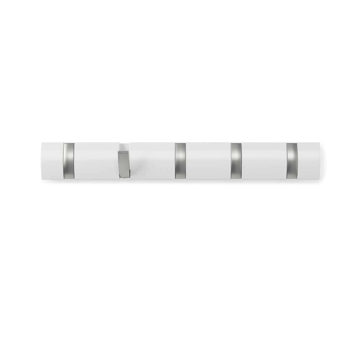 WANDGARDEROBE  in Pappel Weiß, Nickelfarben  - Weiß/Nickelfarben, Basics, Holz/Metall (51/6/3cm) - Umbra