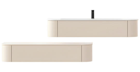 WASCHTISCHKOMBI 132 cm  - Kaschmir/Weiß, KONVENTIONELL, Holzwerkstoff/Stein (132cm) - Novel