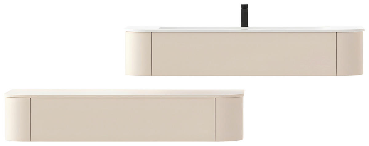 WASCHTISCHKOMBI 132 cm  - Kaschmir/Weiß, KONVENTIONELL, Holzwerkstoff/Stein (132cm) - Novel