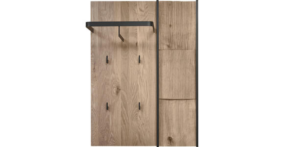 GARDEROBENPANEEL  in 75/115/29 cm  - Eichefarben, Design, Holz/Metall (75/115/29cm) - Johann Jakob