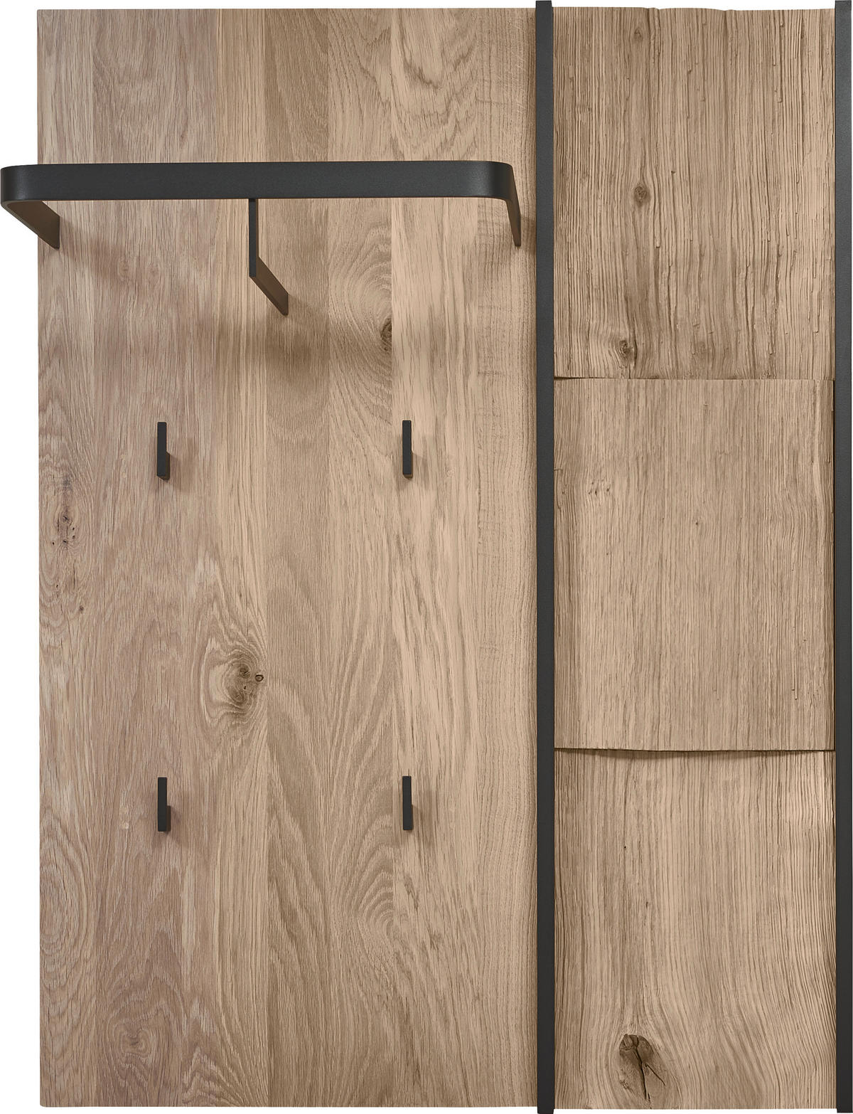 GARDEROBENPANEEL  in 75/115/29 cm  - Eichefarben, Design, Holz/Metall (75/115/29cm) - Johann Jakob