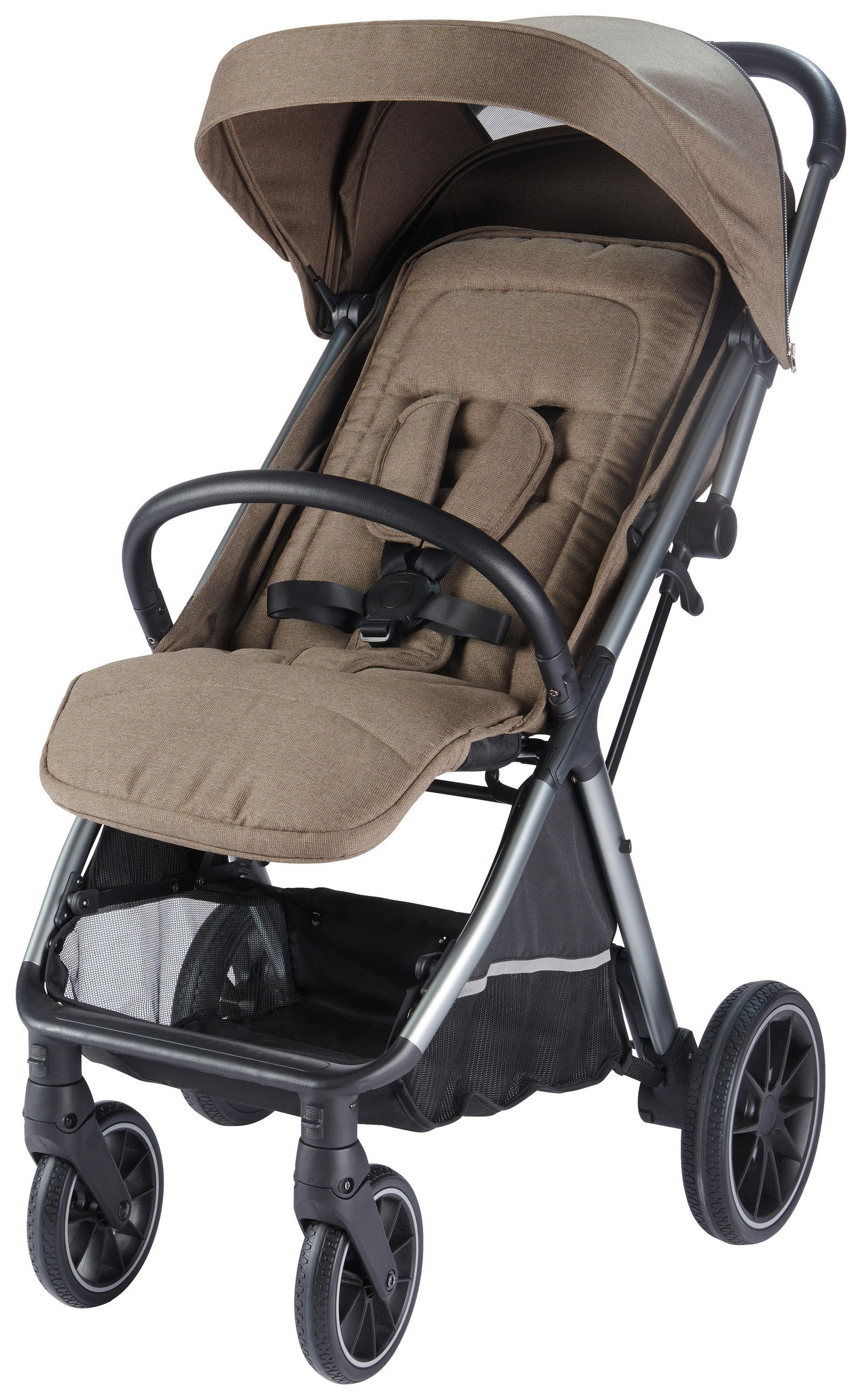 BUGGY TOUCH  - Alufarben/Braun, Trend, Textil/Metall (58/108/86cm) - Jimmylee