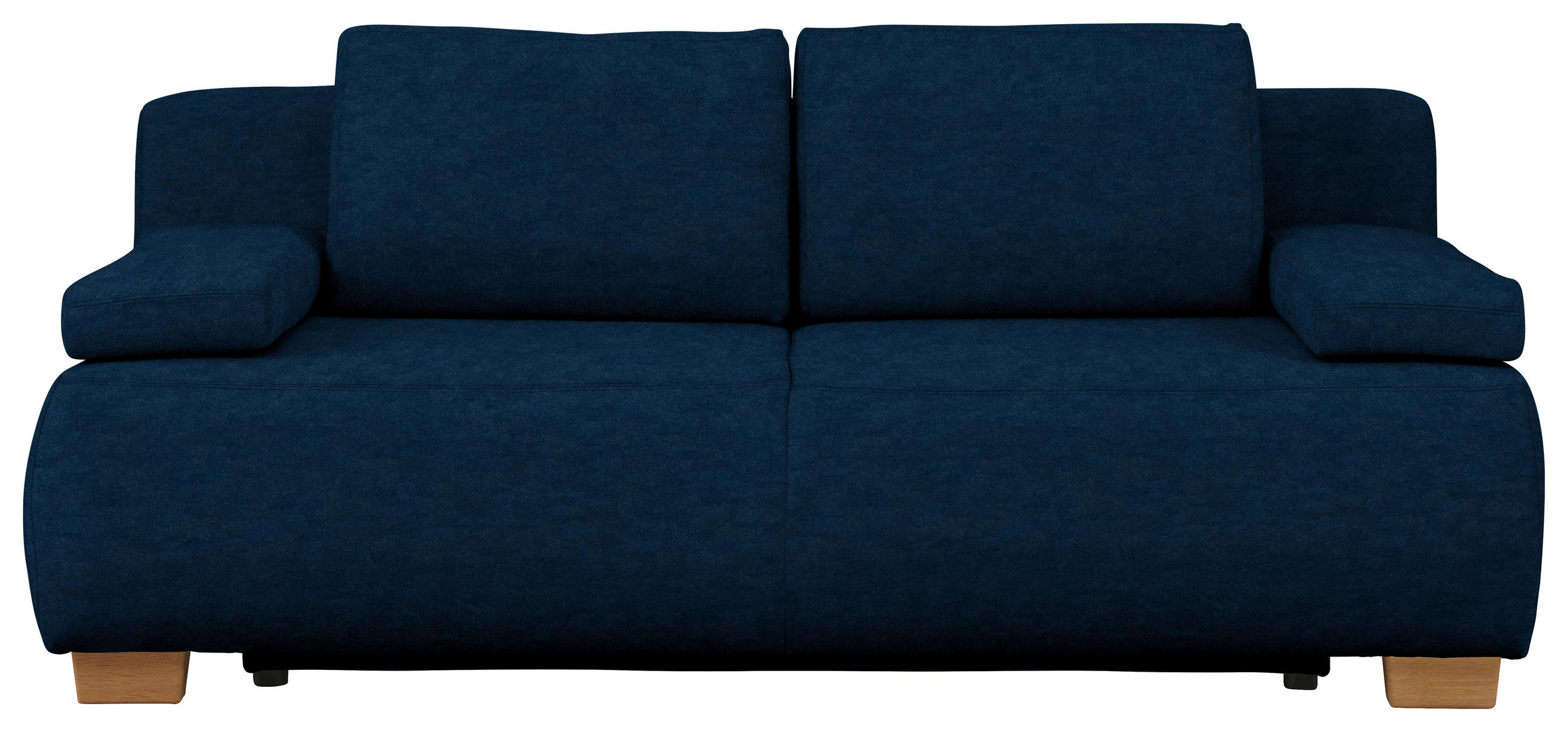 BOXSPRINGSOFA Webstoff Dunkelblau  - Naturfarben/Dunkelblau, Design, Holz/Textil (205/93/108cm) - Venda