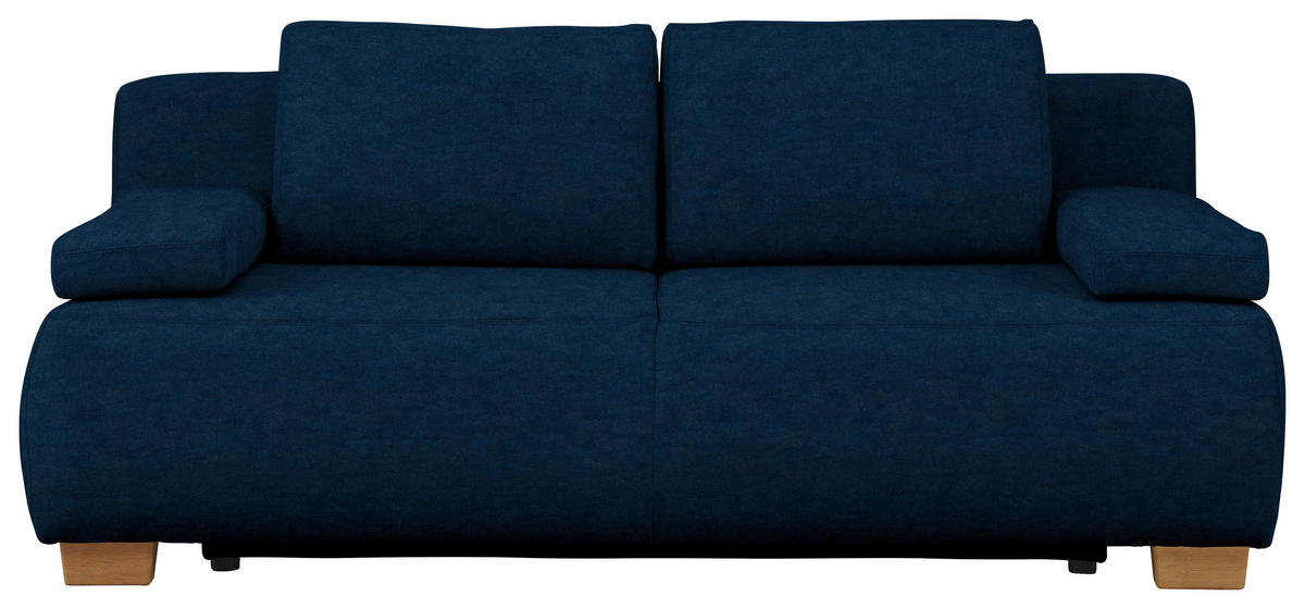 BOXSPRINGSOFA Webstoff Dunkelblau  - Naturfarben/Dunkelblau, Design, Holz/Textil (205/93/108cm) - Venda