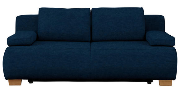 BOXSPRINGSOFA in Webstoff Dunkelblau  - Naturfarben/Dunkelblau, Design, Holz/Textil (205/93/108cm) - Venda